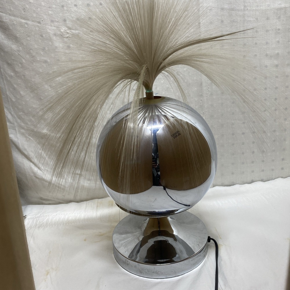 Vtg‎ Fantasia Sunburst 4000 Color Changing Fiber Optic Lamp on Chrome Base READ